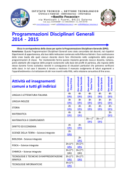 Programmazioni Disciplinari Generali 2014