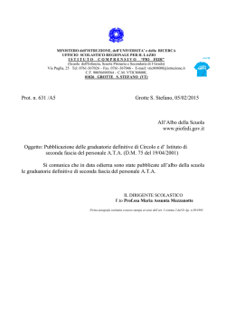 Pubblicazione delle gradu - ISTITUTO COMPRENSIVO PIO FEDI