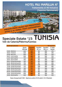 Hotel Riu Marillia Voli da Catania / Palermo / Comiso
