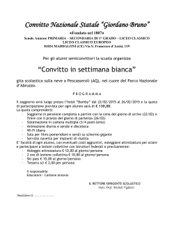 Dal 22 al 26 Febbraio 2015 - Convitto Nazionale "Giordano Bruno"