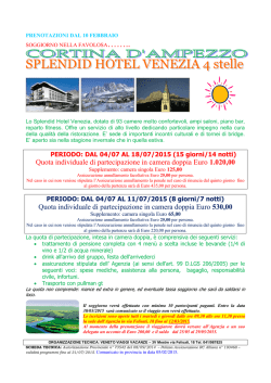 PRENOTAZIONI IN SEGRETERIA A GENNAIO