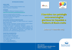Il bambino con patologia onco-ematologica