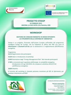 CHE COSA E` STEEP: Steeep è un progetto, di durata triennale