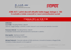 JOBS ACT, i primi decreti attuativi della legge delega n. 183