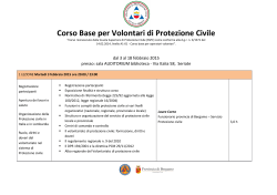 Corso Base per Volontari di Protezione Civile