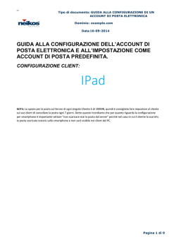 guida alla configurazione dell`account di posta elettronica e