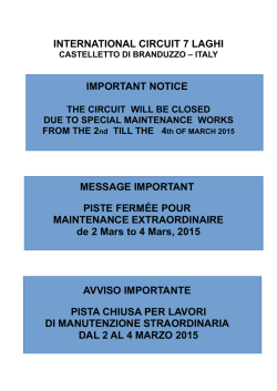 INTERNATIONAL CIRCUIT 7 LAGHI IMPORTANT