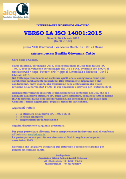 VERSO LA ISO 14001:2015