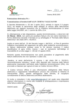 Comunicazione ai fornitori - ASP Cesena