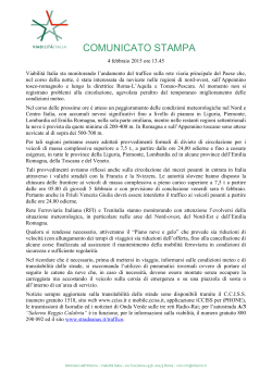 Viabilità Italia - comunicato del 4.2.2015