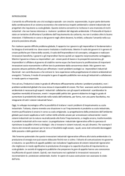 INTRODUZIONE L`umanit&agrave; sta affrontando una crisi ecologica