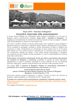 Incontro riservato alle associazioni