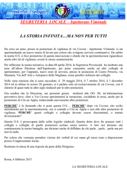Ispettorato Viminale LA STORIA INFINITA&hellip;
