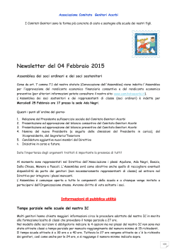 Newsletter del 04 Febbraio 2015