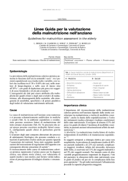 Linee Guida per la valutazione della malnutrizione nell