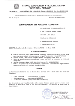 Insediamento Commissione Elettorale RSU