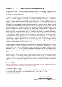 Documento - Ministero del Lavoro e delle Politiche Sociali