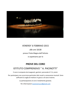 volantino coro 2015x - Istituto Comprensivo Pacinotti