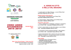 IL VERDE IN CITT&Agrave; E NELLA VAL BISAGNO