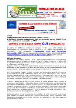 NEWSLETTER 06-2015 CONTRO TTIP E CETA FIRMA