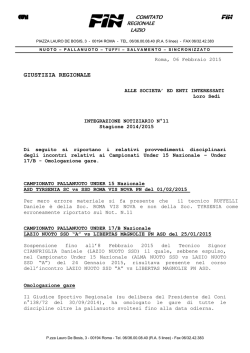 Integrazione Notiziario n. 11