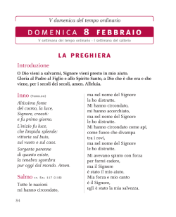 DOMENICA 8 febbraio