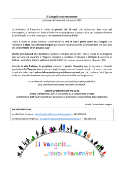 Il Vangelo... concretamente!, 1-6/3/15 per giovani
