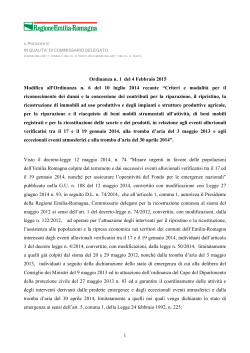 Ordinanza n. 1 del 4 febbraio 2015 - Regione Emilia