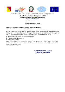 Comunicazione 69 - Convocazione della I E - "G. Ambrosini"