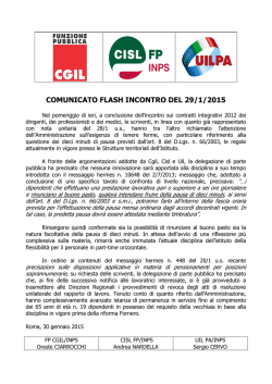 Comunicato flash unitario