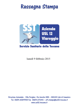 Domenica 8 e Luned&igrave; 9 Febbraio 2015