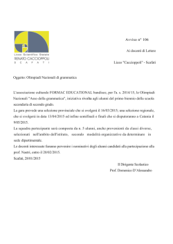 Avviso n° 106 Ai docenti di Lettere Liceo "Caccioppoli