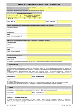 Modulo Domiciliazione bancaria clienti domestici - asm-set
