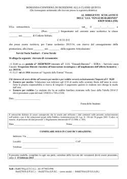 domanda iscrizione cl 5 socio sanitario corso serale