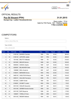 31.01.2015 Puy St Vincent (FRA) OFFICIAL RESULTS