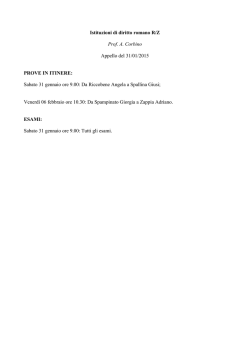 Istituzioni di diritto romano R/Z Prof. A. Corbino Appello del 31/01
