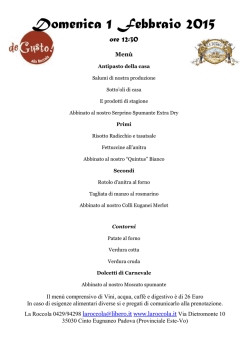 domenica 1 Febbraio 2015