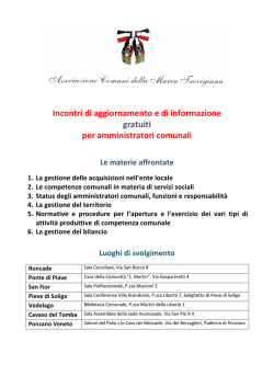 Incontri di aggiornamento e di informazione gratuiti per