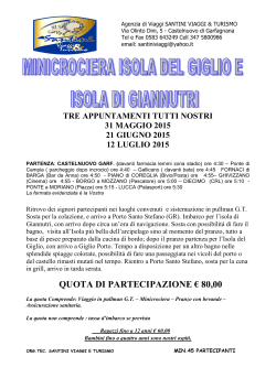 minicrociera isola del giglio e giannutri 31 maggio 2015