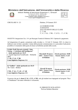 Integrazione Circ. 114 per Rassegna Teatrale di