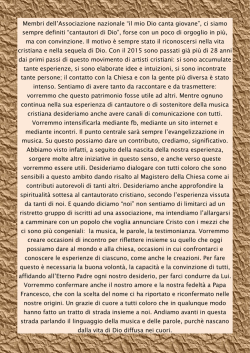 il nostro manifesto - il mio Dio canta giovane