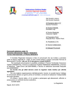 il testo completo - Comitato Regionale Campano