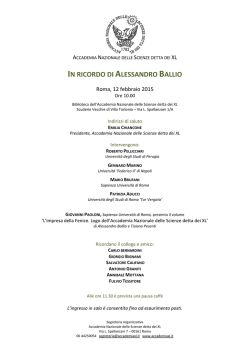 IN RICORDO DI ALESSANDRO BALLIO