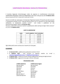 Campionato Regionale Assoluto Primaverile 2014-2015