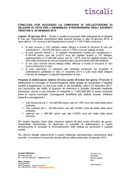 Il Consiglio di Amministrazione di Tiscali approva i risultati del 2
