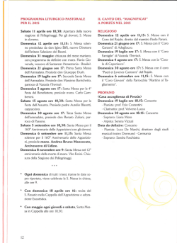 Programma Religioso di Porzus Anno 2015