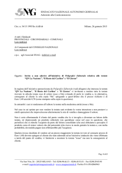 Documenti - SNAG Sindacato Nazionale Autonomo Giornalai