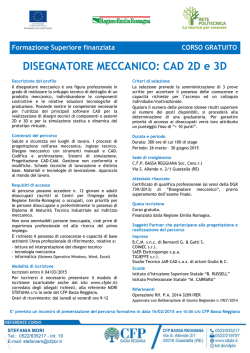 DISEGNATORE MECCANICO: CAD 2D e 3D
