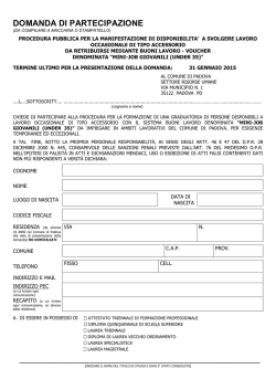 DOMANDA DI PARTECIPAZIONE