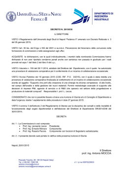 Il Direttore prof. ing. Antonio MOCCIA